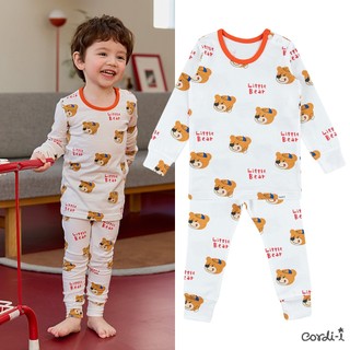 Cordi-i Bộ thun dài tay cao cấp cho bé Little Bear Single Spandex Baby Homewear (24SS)-AB255 Bộ quần áo thời trang bé trai bé gái chính hãng Cordi Hàn Quốc