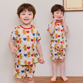 Cordi-i Bộ thun ngắn trẻ em Jutemme (24SS) -CF174 từ Hàn Quốc Xuân Hè bé trai bé gái trang phục đồ ngủ trẻ em mặc nhà