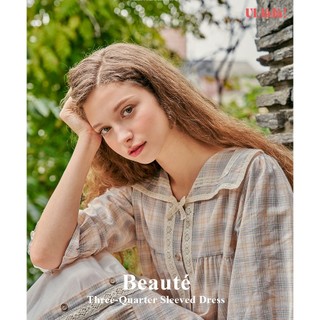  (24128WOFXN) Beauté Váy Ngủ Tay Lửng Màu Kem (40'S) Free Size