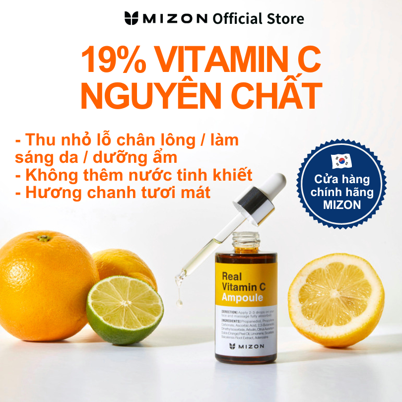 【Chính thức MIZON】Tinh chất Real Vitamin C Ampoule(30ml/15ml)