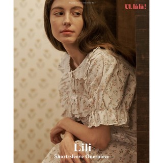  (24151WOSXN) ULLALA PAJAMAS Lili Tay Ngắn Một Mảnh Ngà (40'S) Free Size