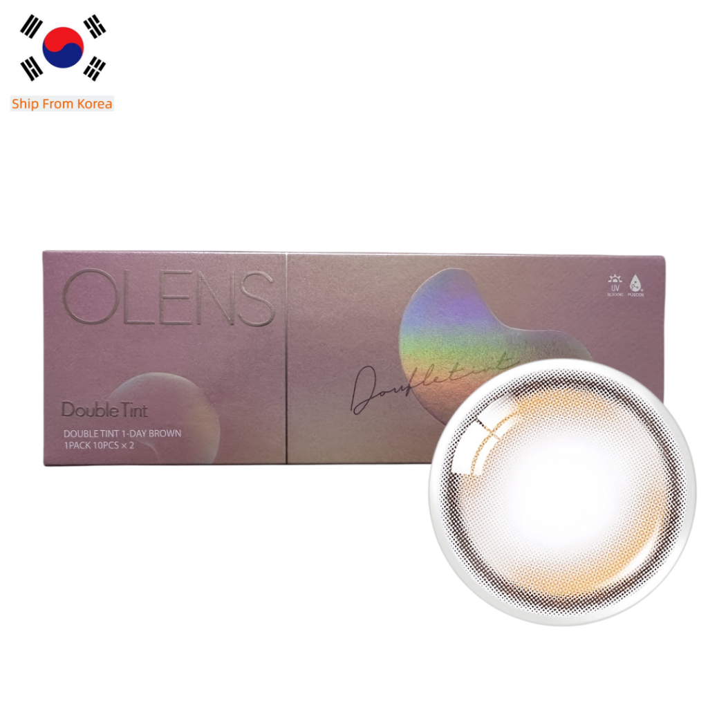 Olens DOUBLE TINT BROWN 20P Ống kính áp tròng 1 NGÀY, ống kính hàn quốc, ống kính