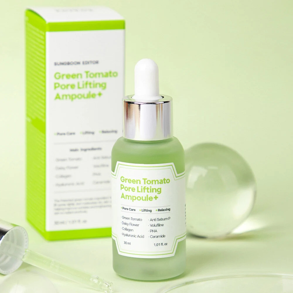 SUNGBOON EDITOR Green Tomato Pore Lifting Ampoule Plus  30ml kèm QUÀ TẶNG with FREEBIES