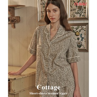  (24156WPSSN) ULLALA PAJAMAS Cottage Cặp kem nữ tay ngắn (40'S) Free Size