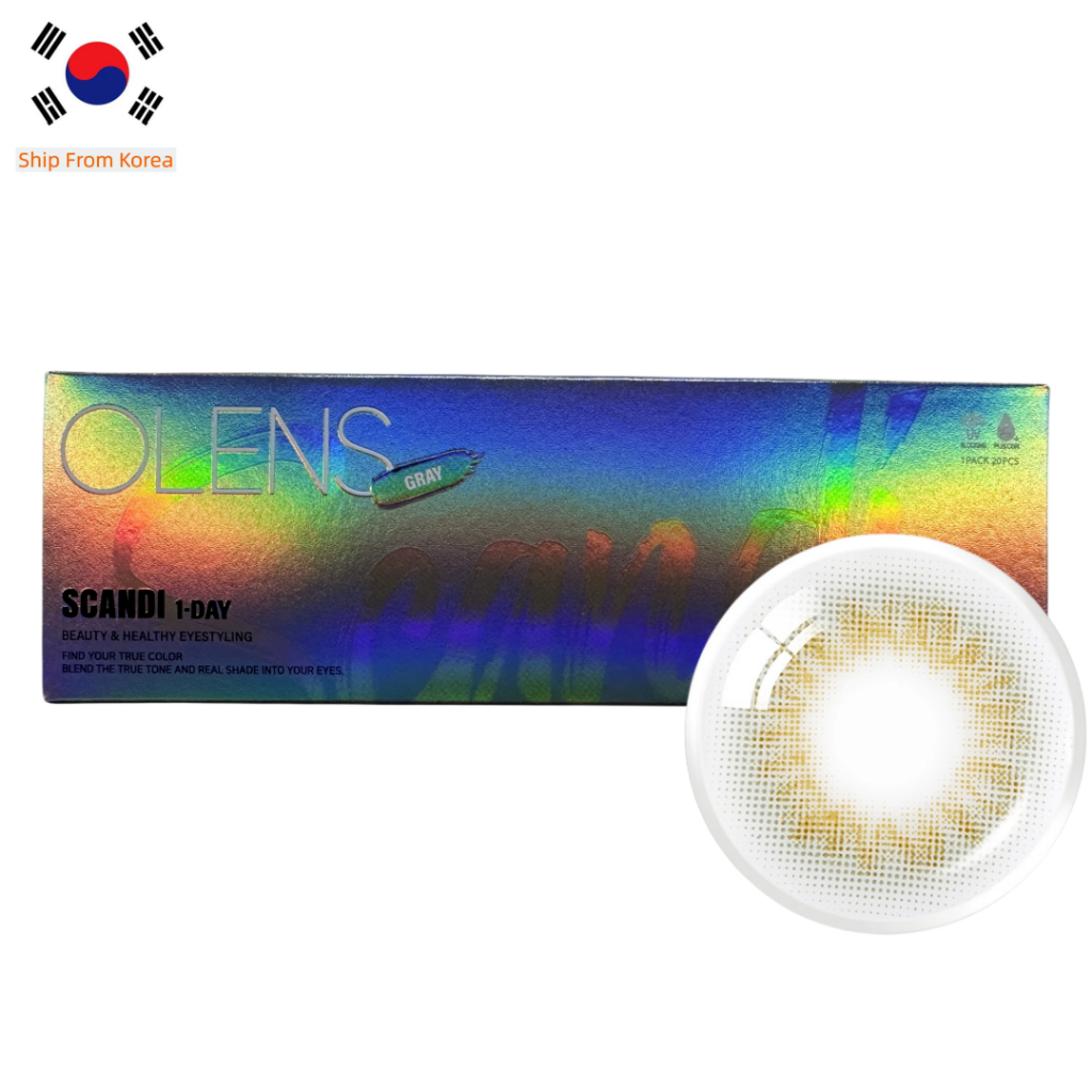 Ống kính áp tròng OLENS SCANDI GRAY 20P và HAZEL 20P, ống kính hàn quốc, ống kính