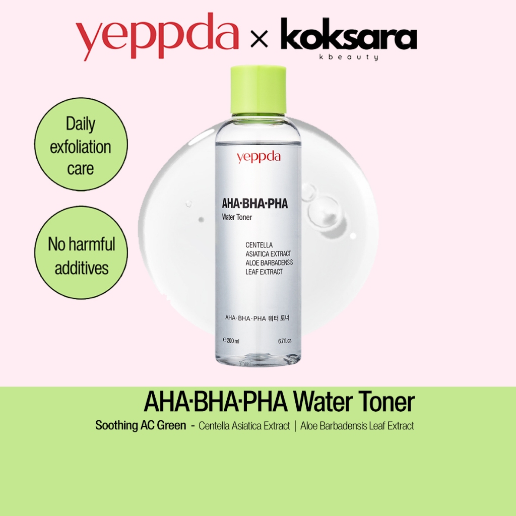 yeppda aha+ bha+ pha water toner 200ml