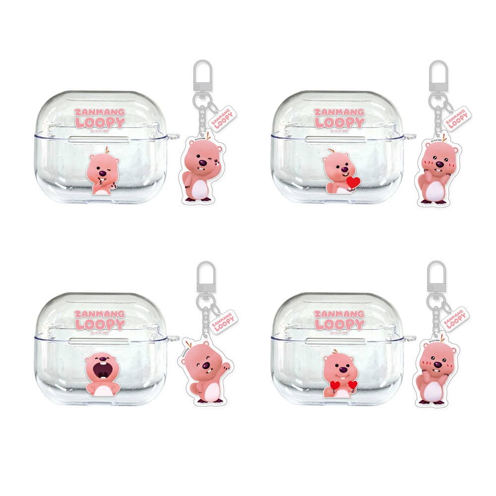 Bộ móc khóa trong suốt Zanmang Loopy + Zanmang Loopy Galaxy Buds 3