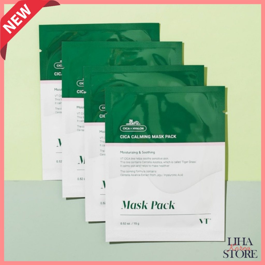 (15g, 4 cái) VT COSMETICS Cica Calming Cica Vita C Mask Pack