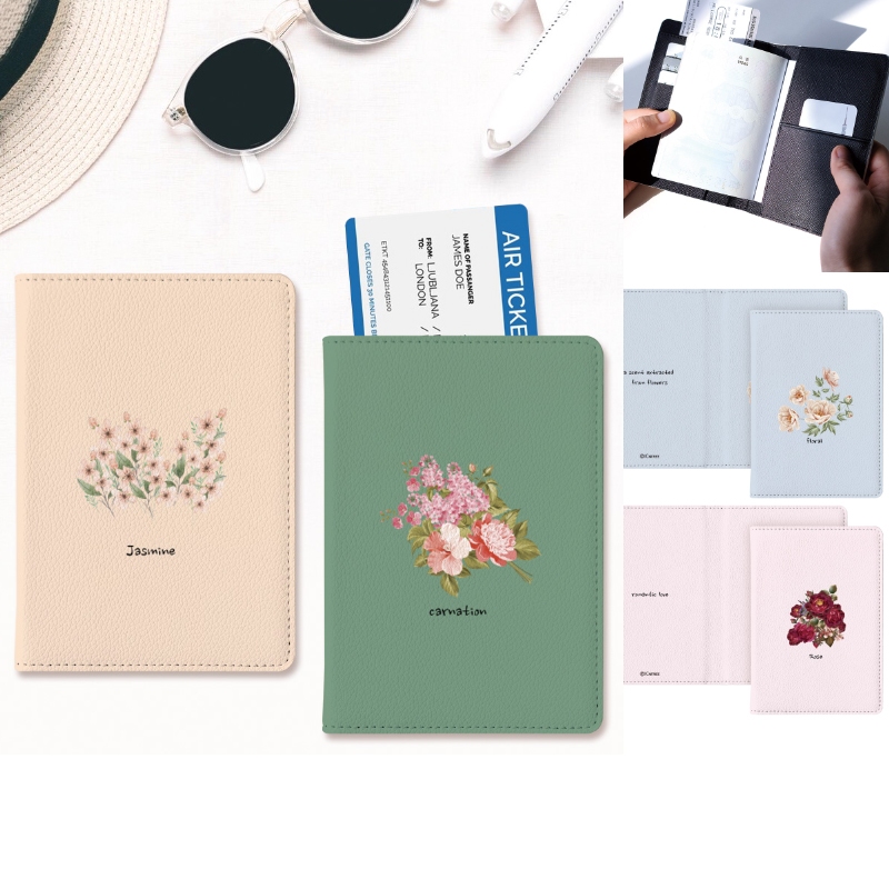 Bao da du lịch Hàn Quốc Bao da RFID ANTI Skimming NTREE FLOWER2