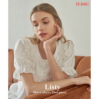  (24165WTSSN) ULLALA PYJAMAS Bộ ngủ tay ngắn mặc nhà Listy (40'S) Free Size