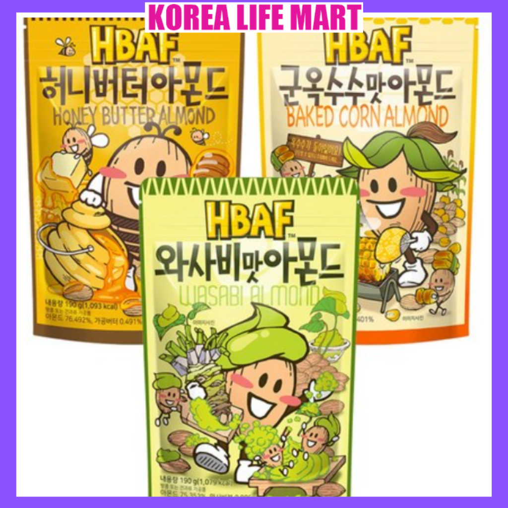 Hạnh nhân bơ mật ong Hạnh nhânWasabi Hạnh nhân ngô nướng hạnh nhân, mỗi loại 190g
