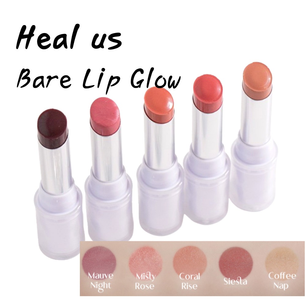 [Heal us] Bare lip Glow 4g 5 màu Son dưỡng môi trong suốt