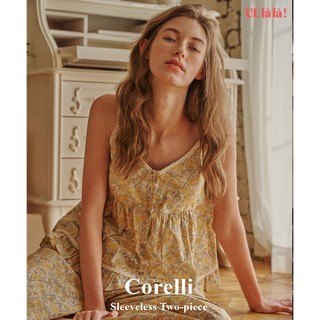 [ULLALA OFFICIAL (24171) ULLALA PYJAMAS Bộ ngủ hai dây Corelli Beige (40'S) Free Size