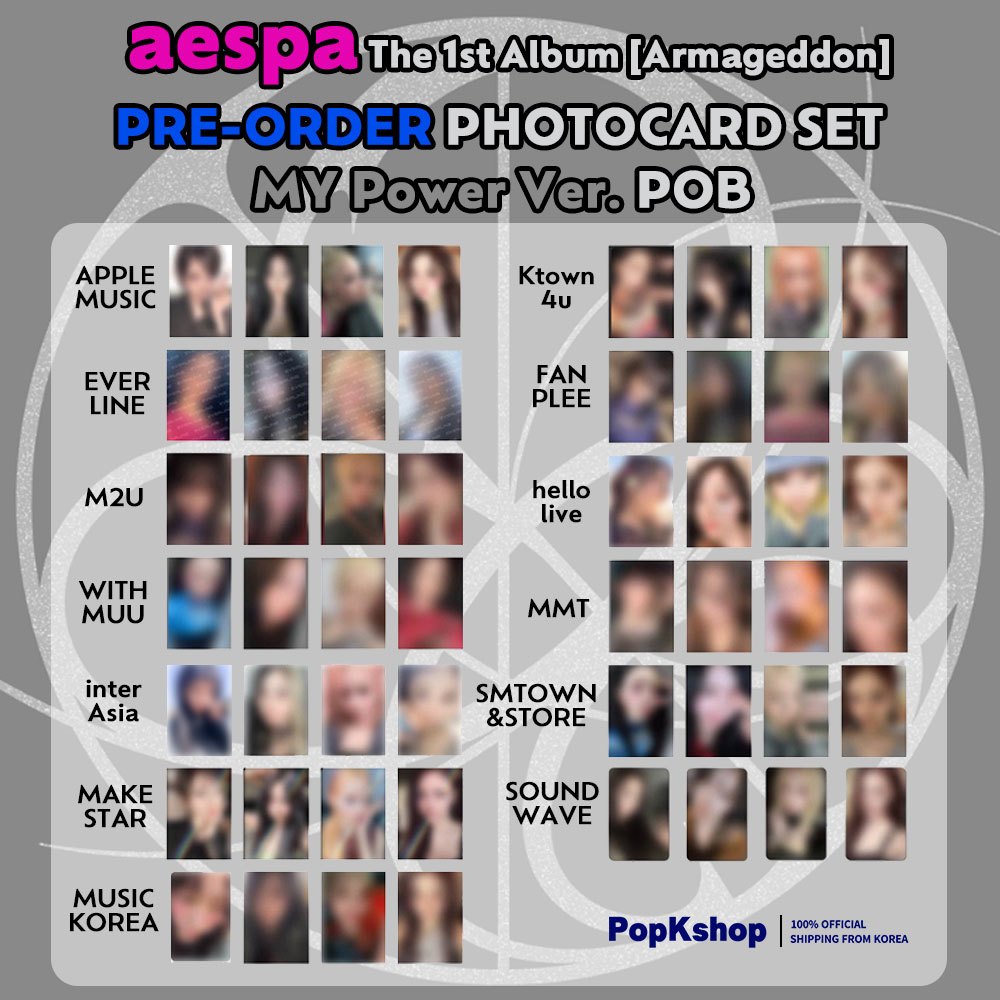 [POB] Aespa The 1st Album [Armageddon] MY Power Ver. POB Photocard Pre Order Event