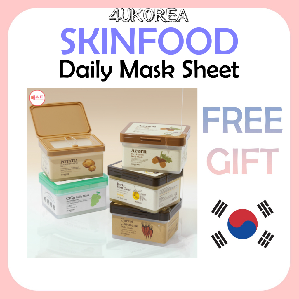 SKINFOOD Mặt nạ hàng ngày 30 tờ 5 loại Carotene cà rốt / Acorn Pore Peptide / Yuja C Vita / Khoai tâ