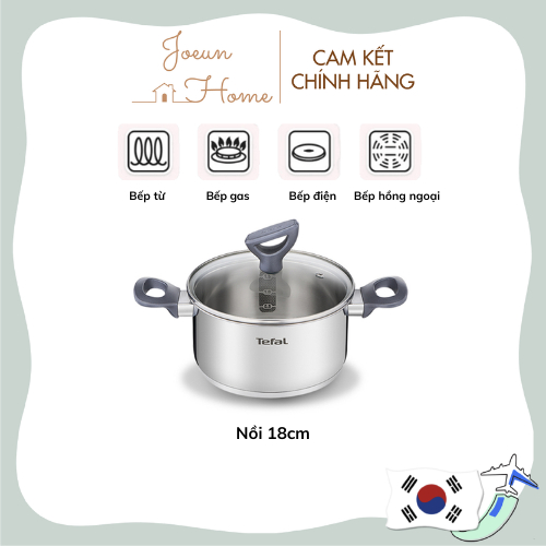 TEFAL Nồi Đáy Từ Chống Dính Nồi Inox TEFAL 18cm Chính Hãng Chất Lượng Cao