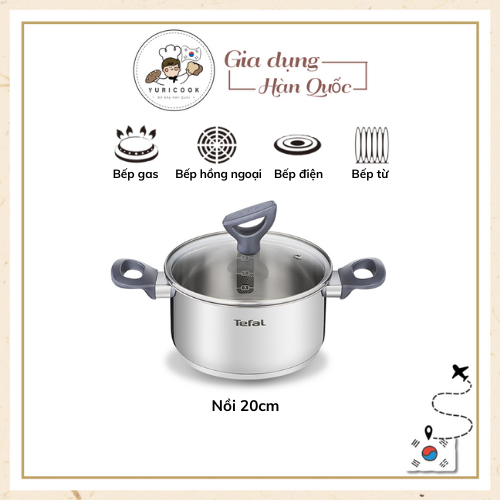 [Tefal Pre-order] Nồi inox 20cm đáy từ 3 lớp Daily Cook Induction Double Pot 20cm