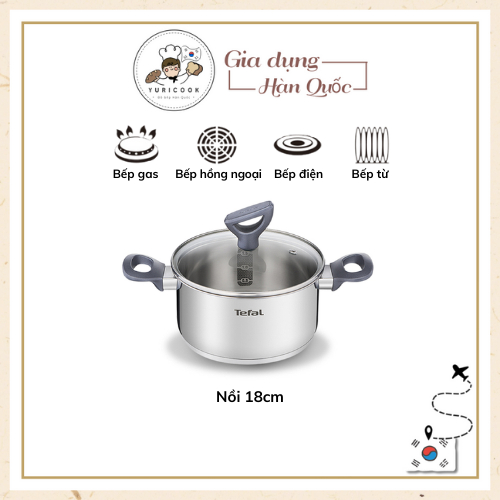 [Tefal  Pre-order] Nồi inox đáy từ 18cm nấu ăn hàng ngày Daily Cook Induction Double Pot