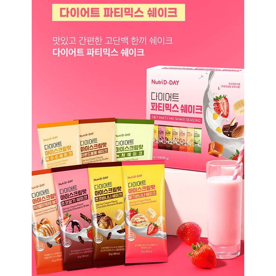 [Nutri D-DAY] Diet Party Mix Protein lắc 7 hương vị, 350g