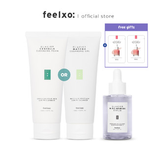 Feelxo Glacier Niacinamide 5% Serum + Bộ Sữa Rửa Mặt I Niacinamide 5% Serum 30ml + Sữa Rửa Mặt 150ml