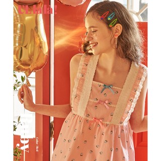  (24183WTNSN) BỘ NGỦ CÁNH TIÊN ULLALA PYJAMAS RUBY RED(40'S) Free Size