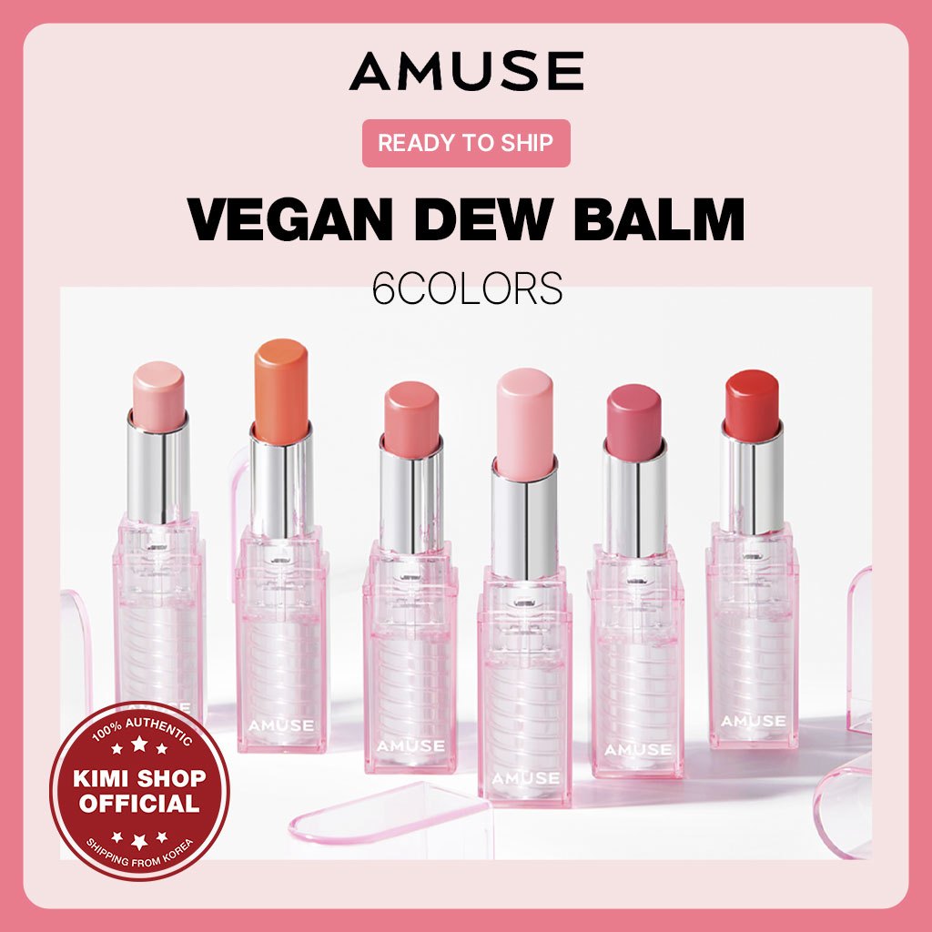[Amuse] Son dưỡng môi Vegan Dew 6 màu