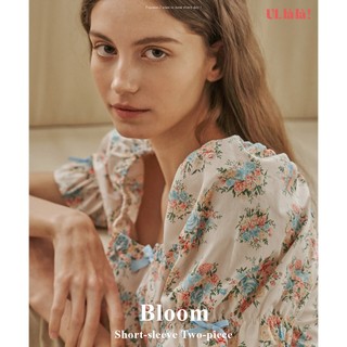  (24145WTSSN) ULLALA PAJAMAS Bloom Tay Ngắn Hai Mảnh Màu Be nhạt (40'S) Free Size