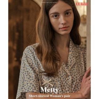  (24170WPSSN) ULLALA PYJAMAS Bộ ngủ mặc nhà tay ngắn Metty (40'S) Free Size