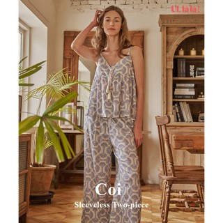  (24187TWNN) BỘ NGỦ HAI DÂY ULLALA PYJAMAS Coi COTTON 100% Free Size SET PHỤ KIỆN