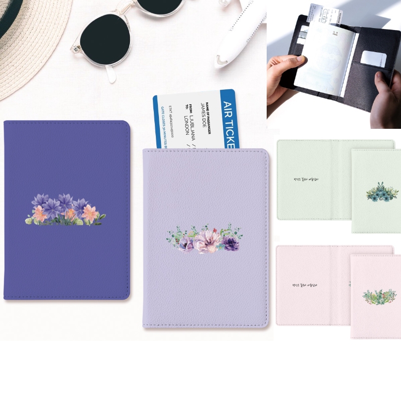 Bao da du lịch Hàn Quốc Bao da RFID ANTI Skimming NTREE FLOWER1