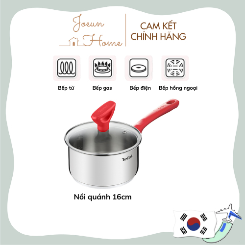 [TEFAL Chính Hãng] Nồi Quấy Bột/Nồi Quánh Cháo Bếp Từ 16cm TEFAL Cho Bé - Phiên Bản Màu Đỏ Sang Trọn