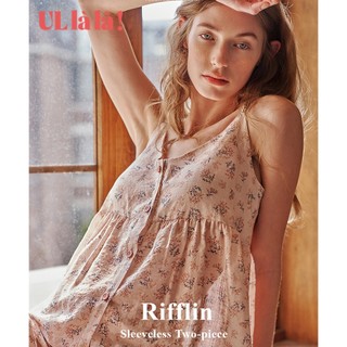  (24205TWNLN) ULLALA BỘ NGỦ HAI DÂY PYJAMAS Leaflyn 100% COTTON Free Size