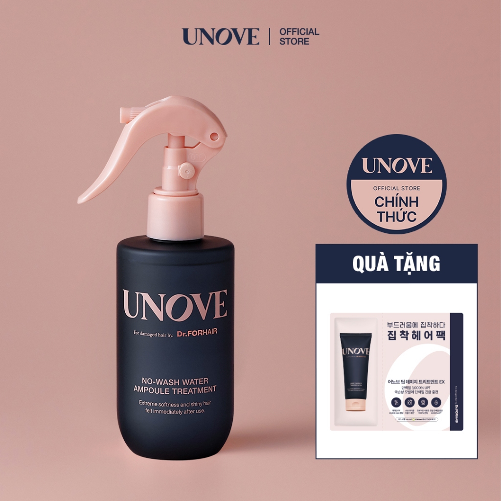[UNOVE Official]TINH CHẤT XỊT DƯỠNG TÓC 200ml UNOVE No-wash Water Ampoule Treatment 200ml