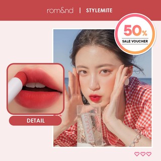 Son lì lâu trôi căng bóng rom&nd romand zero matte lipstick 17 red heat