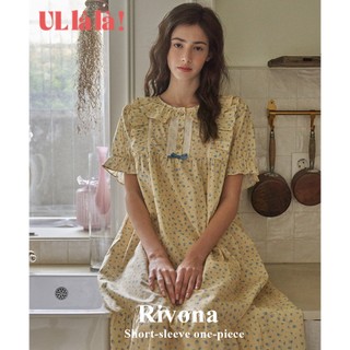  (24181WOSXN) ULLALA PYJAMAS Rivona Tay Ngắn Một Mảnh Màu Vàng (40'S) Free Size
