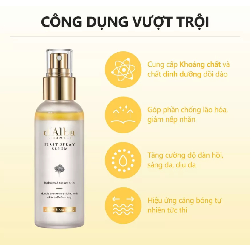 [d'Alba Official] Combo Set bán chạy nhất (First Spray Serum 100ml, Kem chống nắng tông màu tím 50ml) | BigBuy360 - bigbuy360.vn