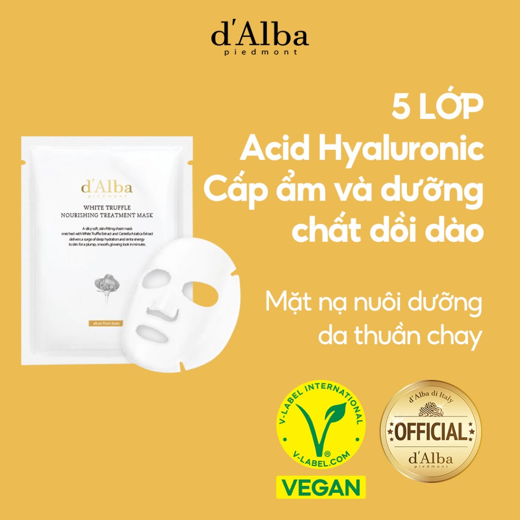 [d'Alba Live Gift] HÀNG TẶNG KHÔNG BÁN - Mặt nạ Nuôi dưỡng da thuần chay 1 miếng