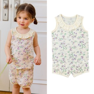 Cordi-i Bộ thun ba lỗ vải Mesh thoáng mát Fleur Mesh Tank Top Short (24SS) -CG153 từ Hàn Quốc quần áo trong nhà cho bé gái mùa hè