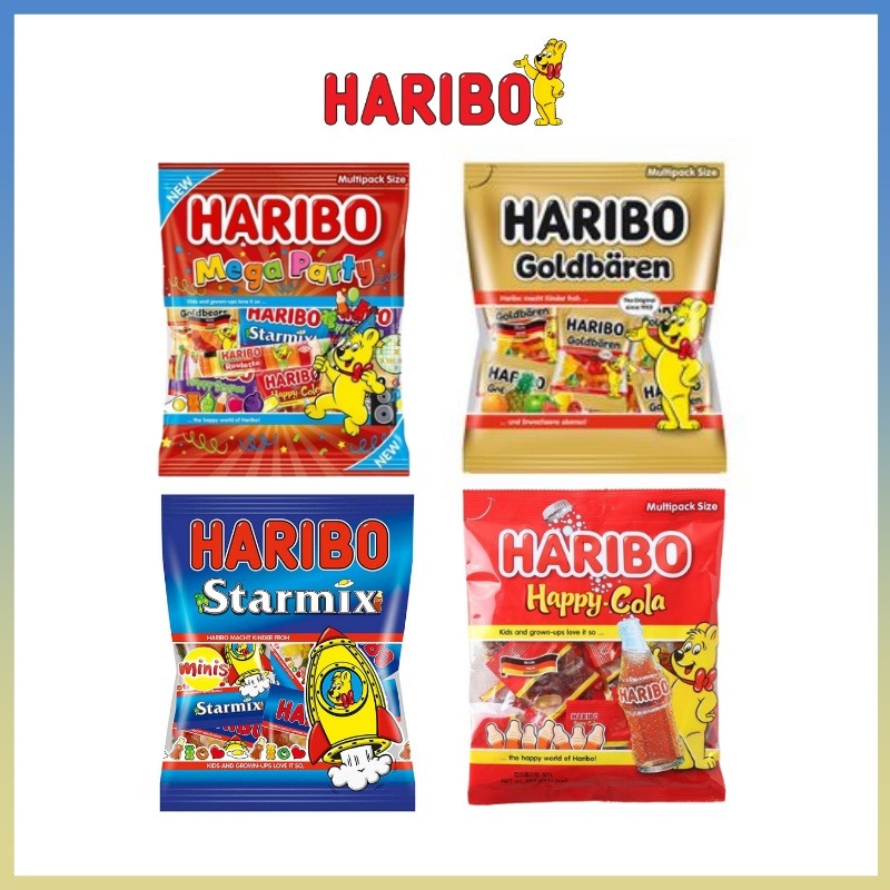 [Haribo] HARIBO Multipack Size, 250g / Gấu Vàng, Starmix, Happy Cola, Mega Party