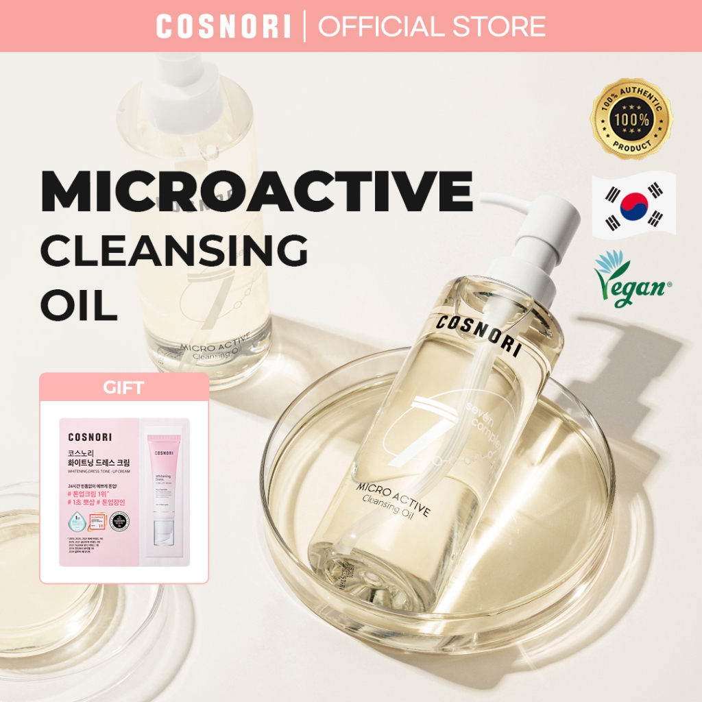  Dầu Tẩy Trang Cosnori Micro Active Cleansing Oil Vegan Giúp Làm Sạch Sâu cho da nhạy cảm và mọi loại da 200ml 