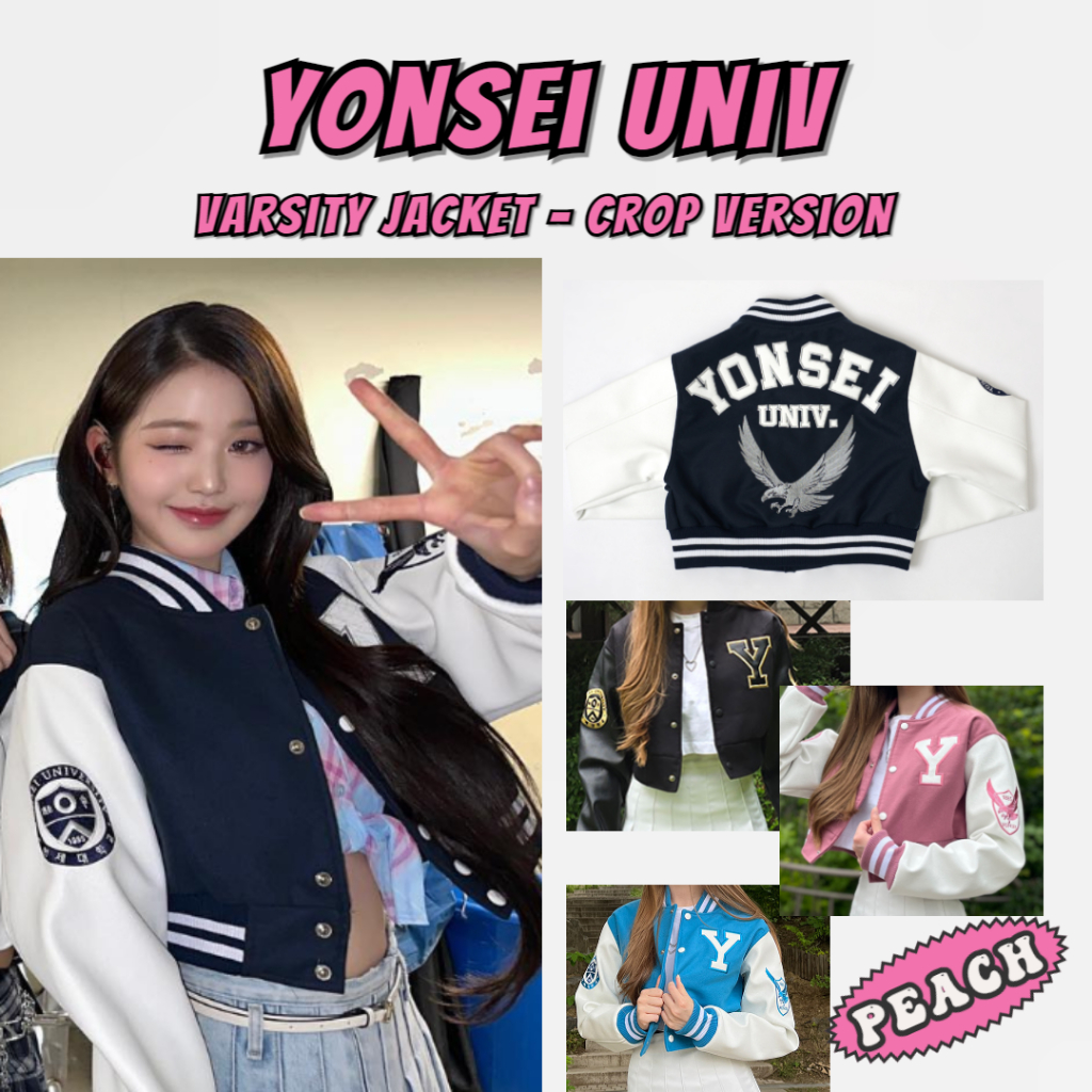 Áo khoác Varsity chính thức của Đại học YONSEI - Crop Size iVE Wonyoung Pick