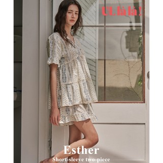  (24191WTSSN)  BỘ NGỦ ULLALA TAY NGẮN PYJAMAS Esther COTTON 100% (40'S) Free Size