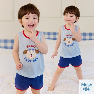 Cordi-i Bộ thun ba lỗ vải Mesh thoáng mát Marin Puppy Mesh Tank Top (24SS) -CG158 từ Hàn Quốc quần áo trong nhà cho bé trai bé gái mùa hè