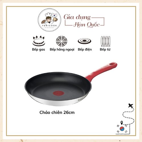 [Tefal Pre-order] Chảo chiên bếp từ TEFAL chống dính màu đỏ Edition Red Induction Frying Pan 26cm