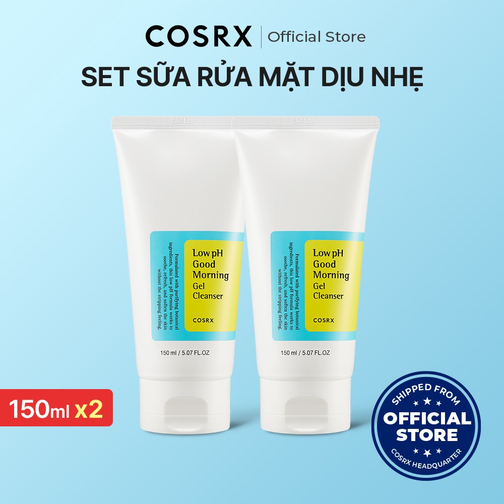 [Livestream] Set 2 sữa rửa mặt Good morning low ph dạng gel chiết xuất trà xanh  - 150ml x 2 tuýp