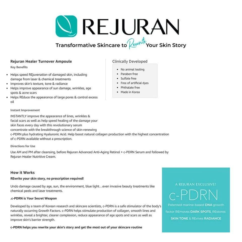Rejuran Turnover Ampoule 30ml Serum mặt và cổ mạnh mẽ chống lão hóa Original Korea | BigBuy360 - bigbuy360.vn