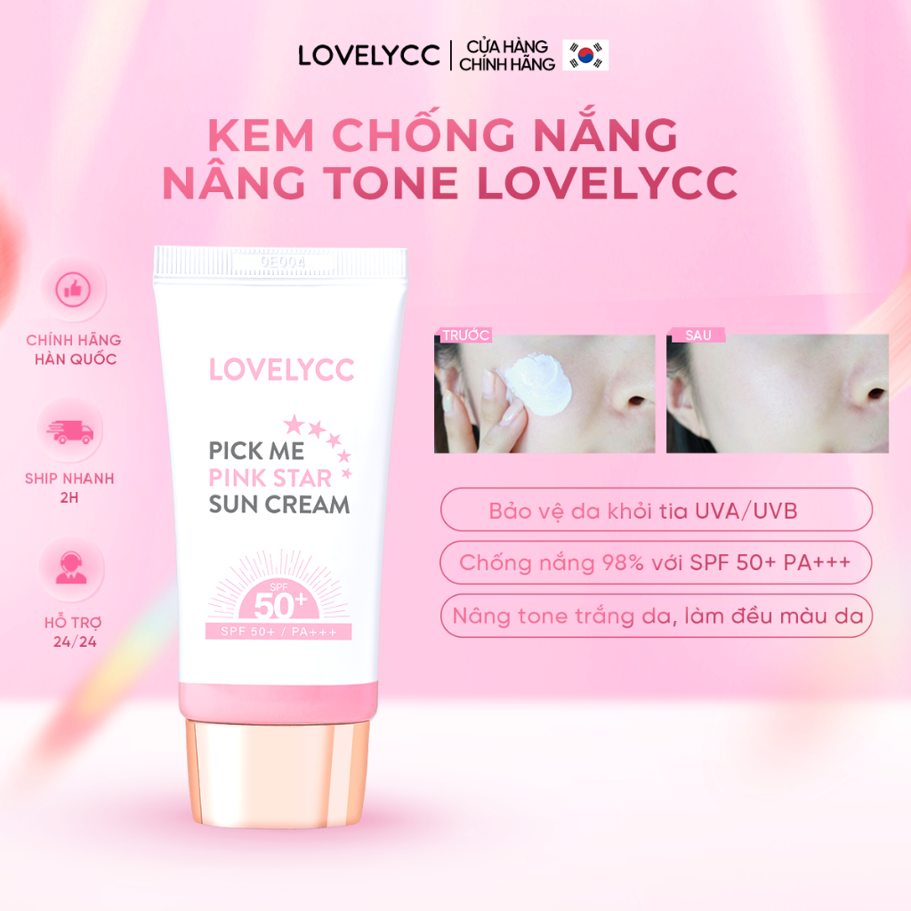 [LovelyCC] 🌸 Kem chống nắng nâng tone bảo vệ da vượt trội Pick Me Pink Star Sun Cream SPF 50+ PA+++