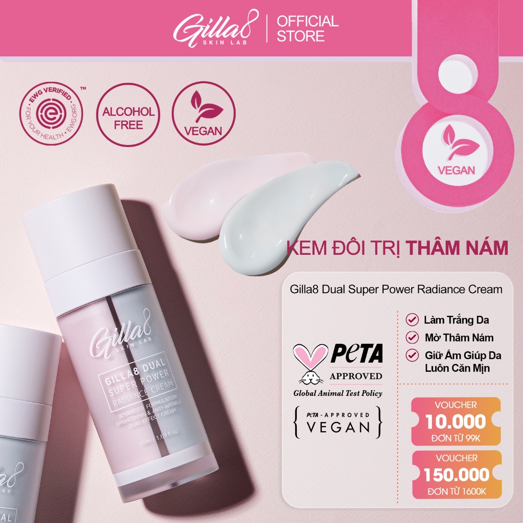 Kem Đôi Đặc Trị Thâm Nám Gilla8 Dual Super Power Radiance Cream