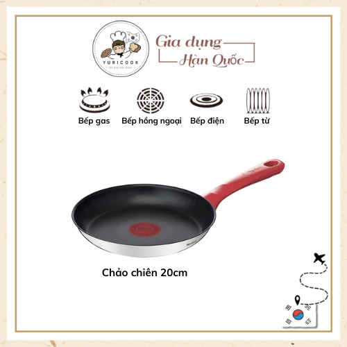 [Tefal Pre-order] Chảo chiên chống dính đáy từ 20cm cán màu đỏ Edition Red Induction Frying Pan