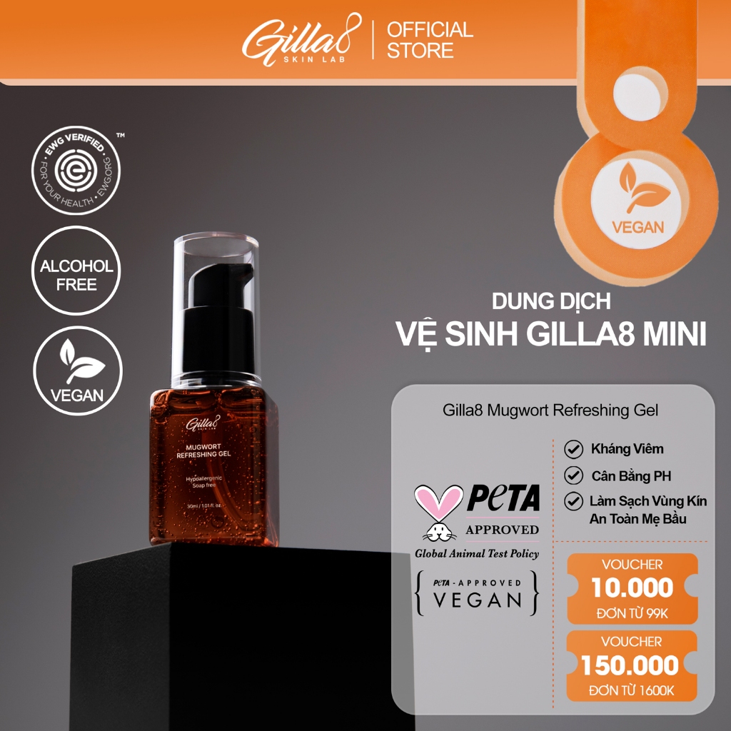 Dung Dịch Vệ Sinh Gilla8 Mugwort Refreshing Gel 30ml